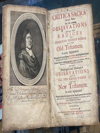 CRITICA SACRA: OR, OBSERVATIONS ON ALL THE RADICES, OR PRIMITIVE HEBREW WORDS OF THE OLD TESTAMENT, IN ORDER ALPHABETICAL.