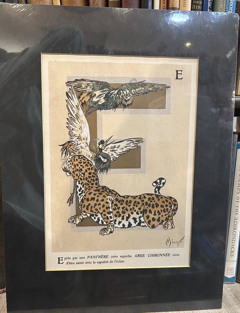 Item #144213 ABC d'Art: Croquis d'Animaux et Lettres Orn&eacute;es &mdash; Plate "E". Miarko, pochoir, Jean Saud&eacute;, 1889&ndash;1924 pseud. Edmond Bouchard.
