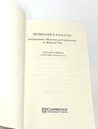 Heidegger's Analytic Interpretation, Discourse and Authenticity in Being and Time