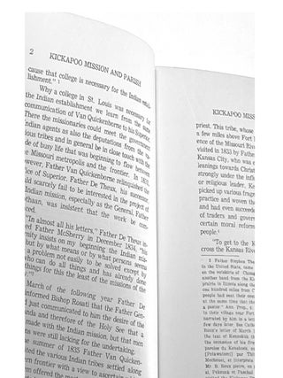 History of the Kickapoo Mission, First Catholic Church in Kansas, 1938