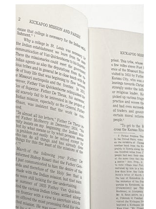 History of the Kickapoo Mission, First Catholic Church in Kansas, 1938