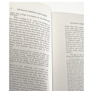 History of the Kickapoo Mission, First Catholic Church in Kansas, 1938