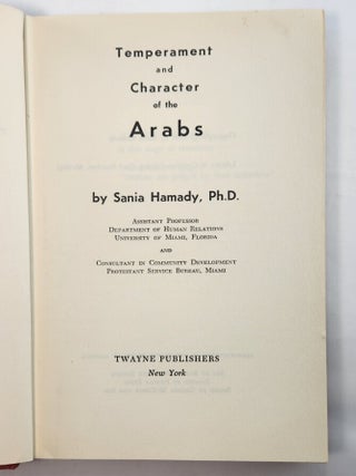 Temperament and Character of the Arabs by Sania Hamady, 1960
