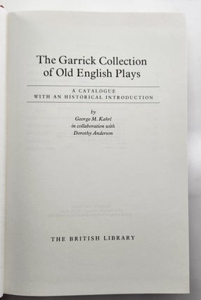 The Garrick Collection of Old English Plays, 1982 Hardcover