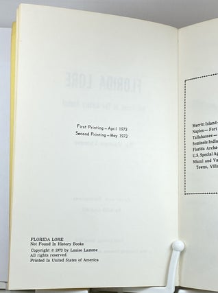 Florida Lore & More Florida Lore by Vernon Lamme, Signed First Editions, 1973-78